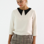 I AM Patterns sewing pattern women shirt free extension collars front view zoom