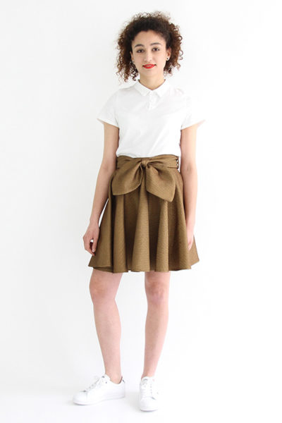 I AM Patterns - Sewing pattern Felicie gold skater skirt - front