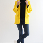 I AM Patterns Jacques Patron Couture Cire Jaune Classique Manteau Pluie Capuche Devant Ouvert