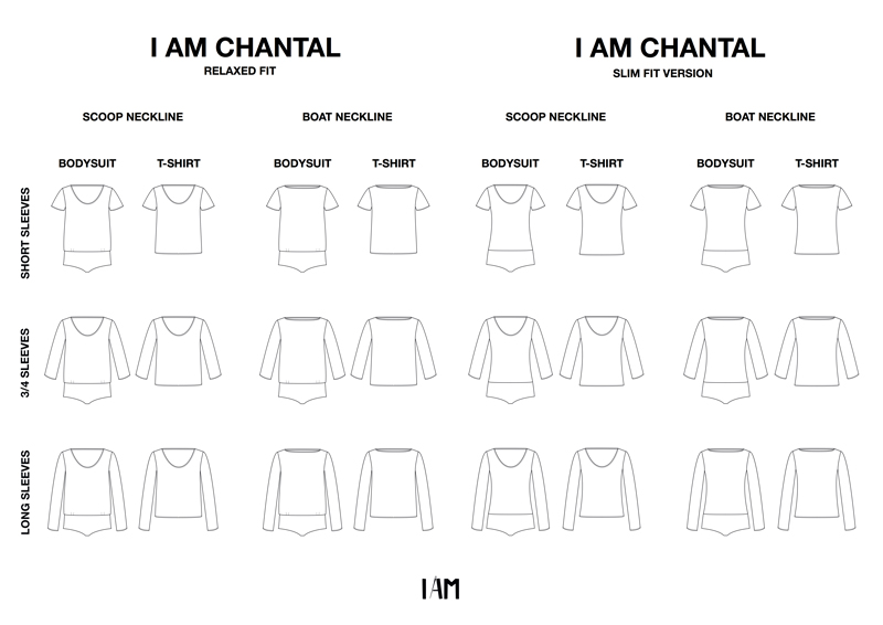 I AM Patterns All Technical Drawings Bodysuit Tshirt CHANTAL 24 Versions