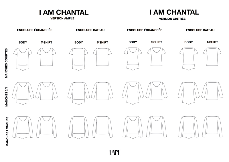 I AM Patterns Tous Les Dessins Techniques Body Tshirt CHANTAL 24 Versions