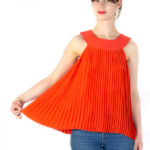 I AM Patterns Top Plissé Tissu Plissé Rouge Stragier