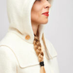 I AM Rê patron de couture duffle coat caban femme laine écrue vue 3/4 capuche