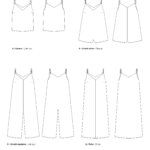 All technical drawings of the I AM Valérie sewing pattern