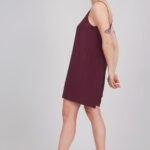 Maroon playsuit sewn using the I AM Valérie sewing pattern