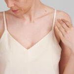 Off-white camisole dress sewn using the I AM Valérie sewing pattern