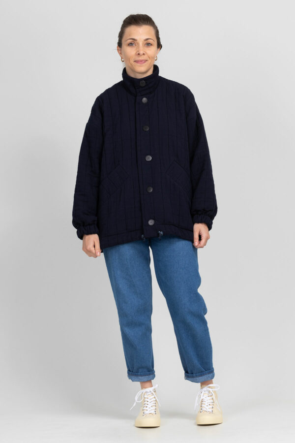 I AM Mage Patron Couture Blouson Femme Double Col Haut