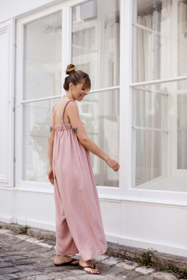 Patron de couture Combi-pantalon I AM Daisy rose rayée