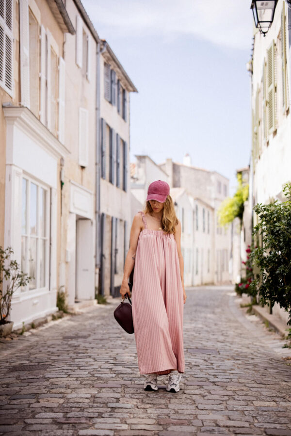 Patron de couture Combi-pantalon I AM Daisy rose rayée