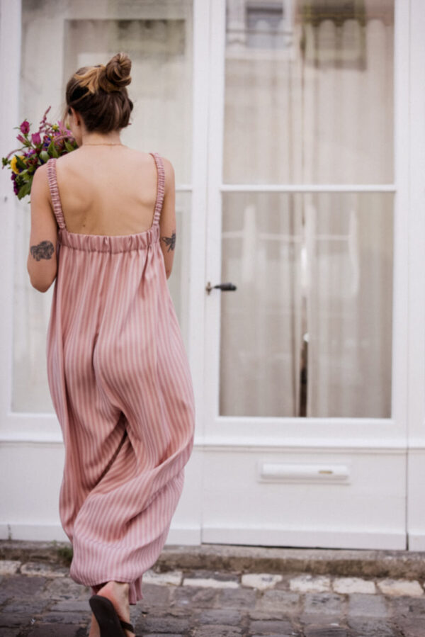 Patron de couture Combi-pantalon I AM Daisy rose rayée