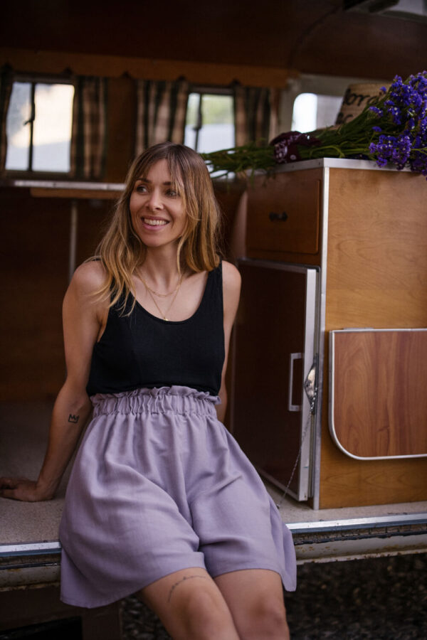 Patron de couture Jupe-Culotte I AM Daisy tissu tencel violet