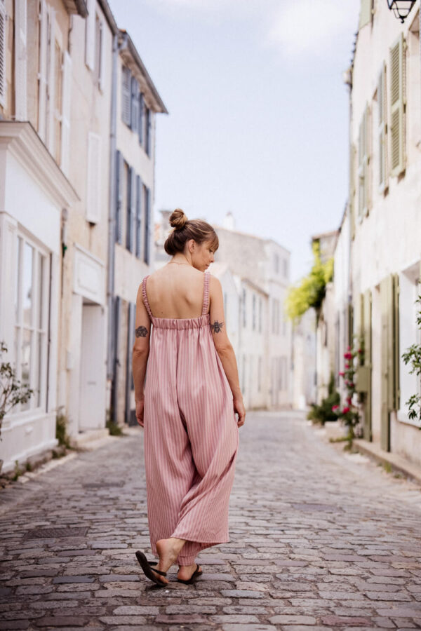 Patron de couture Combi-pantalon I AM Daisy rose rayée