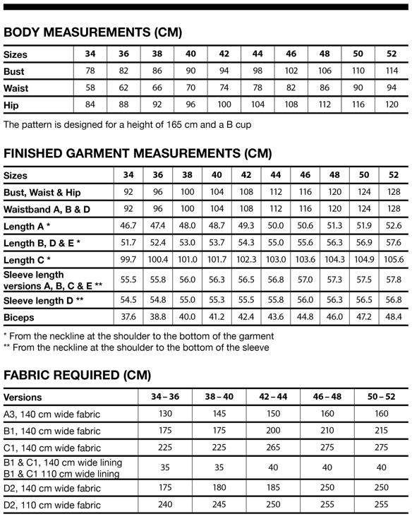 I AM GOLD Measurements Metric