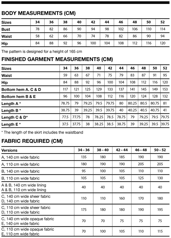 I AM RUBY Measurements Metric